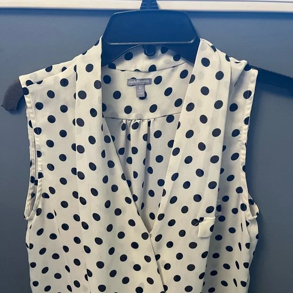 Charlotte Russe Black and White Polka Dot Blouse - Picture 3 of 4